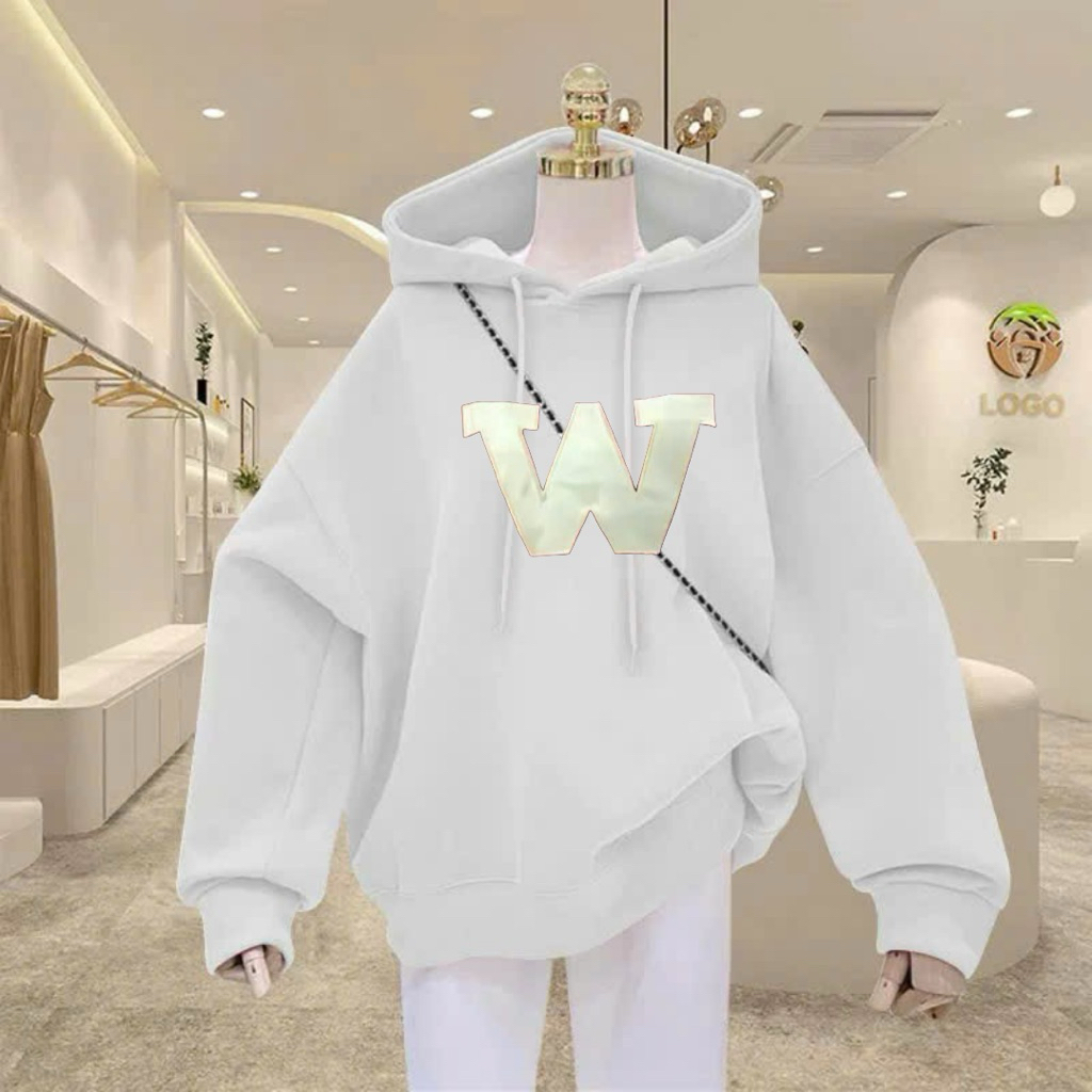 Hoodie W trắng