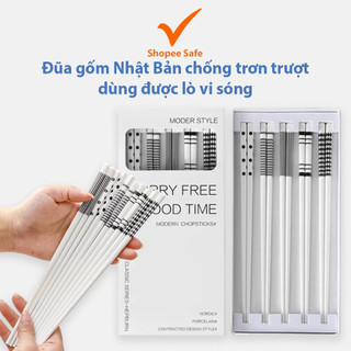 Đũa gốm Nhật Bản cao cấp, chống trơn trượt, dùng được lò vi sóng và máy rửa chén #A161