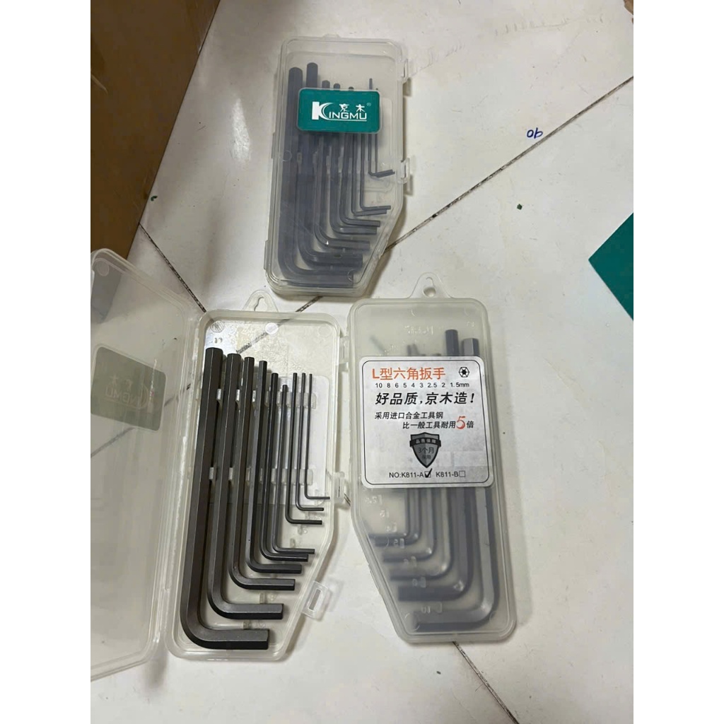 Bộ Lục Giác Chữ L Kingmu 9 Cây – Hợp Kim Thép Đặc Biệt Bền Bỉ (1 Bộ)