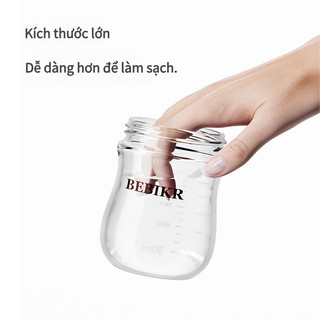 Youkebei Bình sữa cho bé Bình Sữa Thủy Tinh Chống Sặc Giảm Đầy Hơi thoát khí cho bé từ sơ sinh an toàn bền và dễ vệ sinh