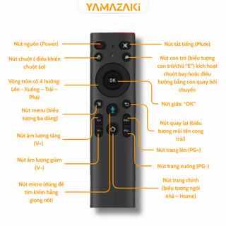 Remote Điều khiển máy chiếu YAMAZAi có mic tìm kiếm giọng nói, sử dụng đa thiết bị
