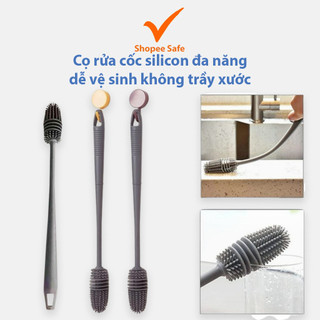 Cọ rửa cốc silicon đa năng, rửa ly chén bình sữa mềm dẻo dễ vệ sinh không trầy xước
