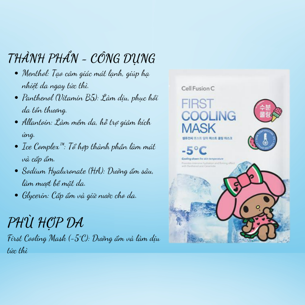 Mặt Nạ Cấp Ẩm, Làm Dịu Da Cell Fusion C Mask 27g đủ màu