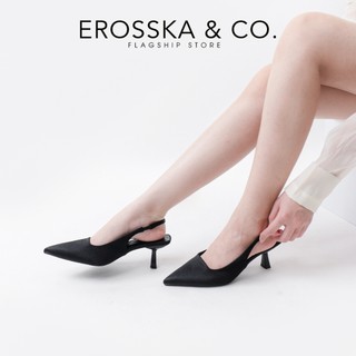 Erosska - Giày cao gót dáng Slingback mũi nhọn màu trắng cao 8cm - EH041