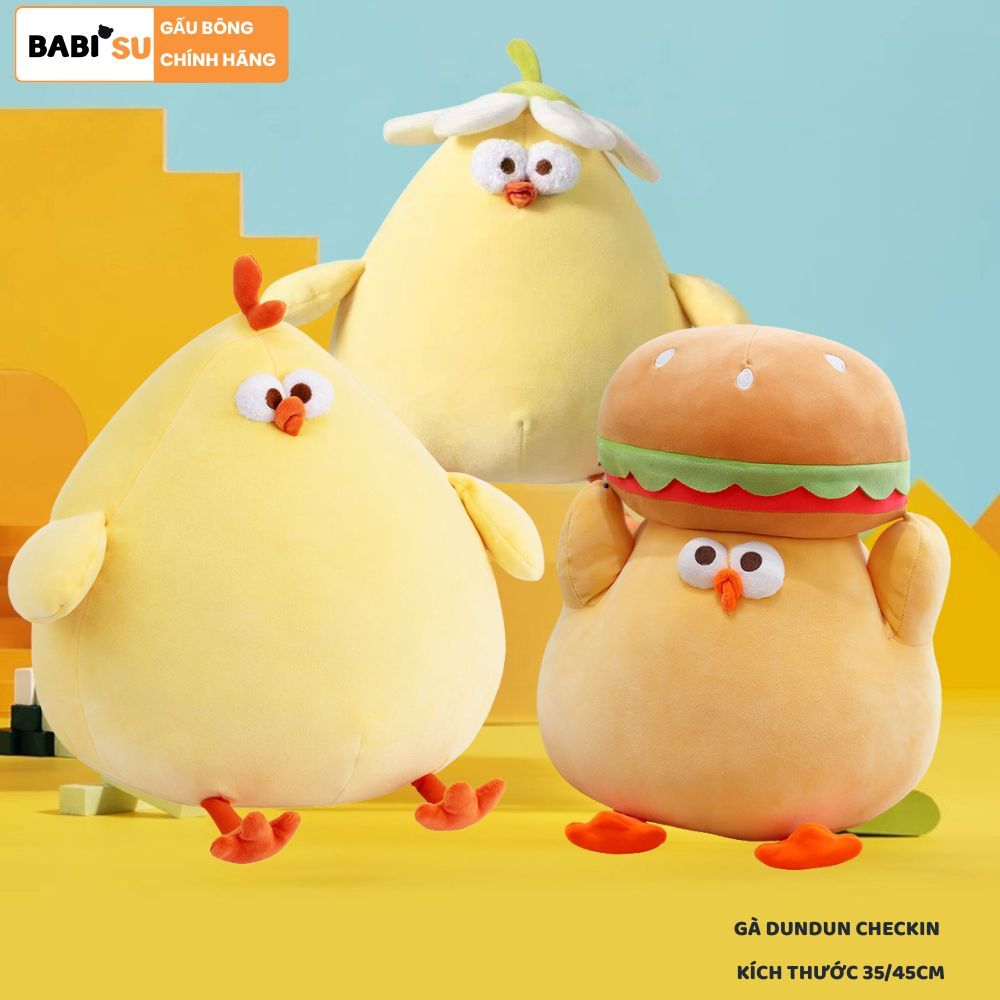 Gấu bông gà dundun chicken vô tri, Thú nhồi bông gà vàng béo hài hước làm quà tặng vui vẻ cho mọi người