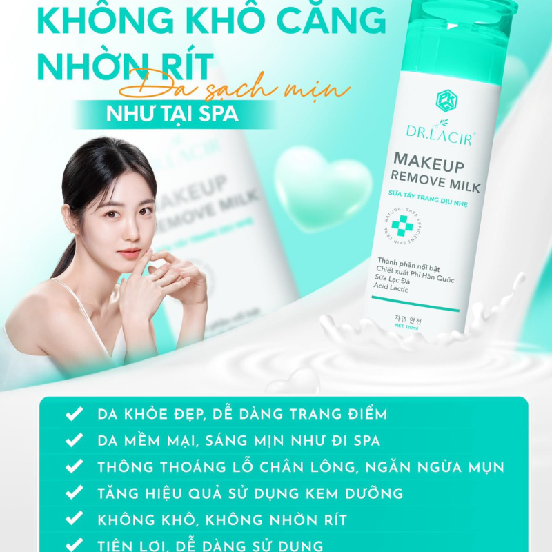 Sữa Tẩy Trang Dịu Nhẹ DR.LACIR - Dành Cho Da Nhạy Cảm (120ml)