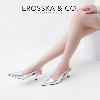 Erosska - Giày cao gót mũi nhọn kiểu dáng đơn giản thanh lịch màu bạc cao 6cm - EH042