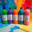 Màu Acrylic 5D Pha Sẵn Chai 1000ml Kèm Vòi Nhấn/Nắp Bật Tô Tượng Vẽ Tranh HUNGACOLOR