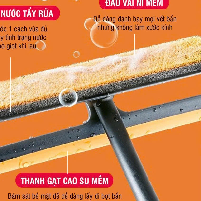 CHỔI GẠT NƯỚC DỌN KÍNH SIÊU TIỆN - Cây Lau Kính Cam Cầm Tay Đa Năng-Cây Gạt Kính 3in1 Nhỏ Gọn Dễ Dùng