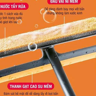 CHỔI GẠT NƯỚC DỌN KÍNH SIÊU TIỆN - Cây Lau Kính Cam Cầm Tay Đa Năng-Cây Gạt Kính 3in1 Nhỏ Gọn Dễ Dùng