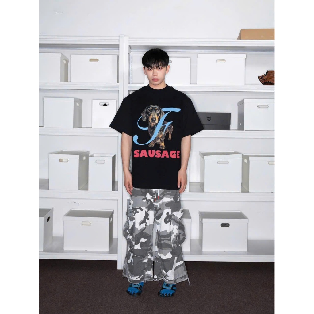 Áo thun Stee Cổ tròn SAUSAGE Localbrand ICVCVNI Unisex Cotton