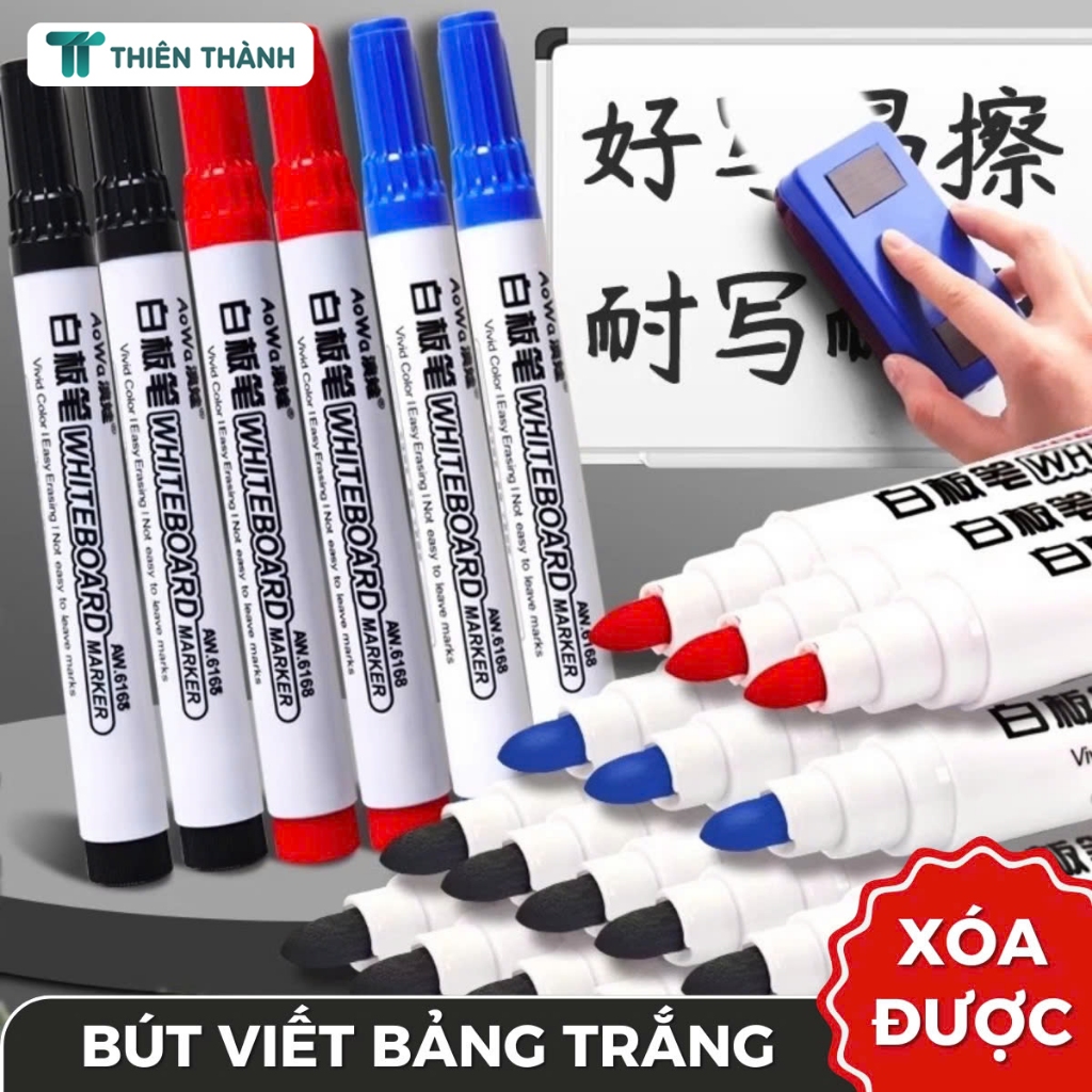 Bút Lông Viết Bảng Trắng Xóa Được - Whiteboard Marker Mực Nhanh Khô, Nét Mịn, Dễ Dàng Tẩy Sạch