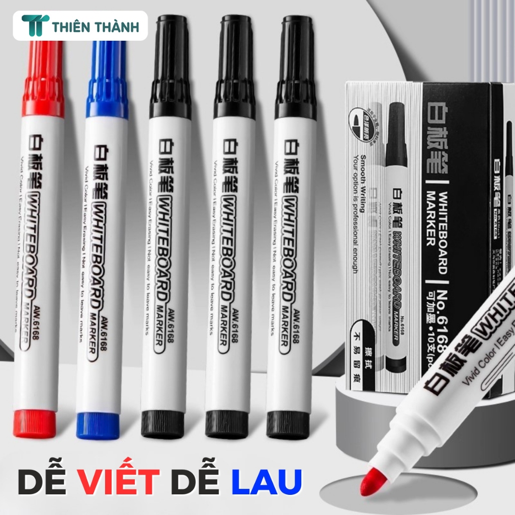 Bút Lông Viết Bảng Trắng Xóa Được - Whiteboard Marker Mực Nhanh Khô, Nét Mịn, Dễ Dàng Tẩy Sạch