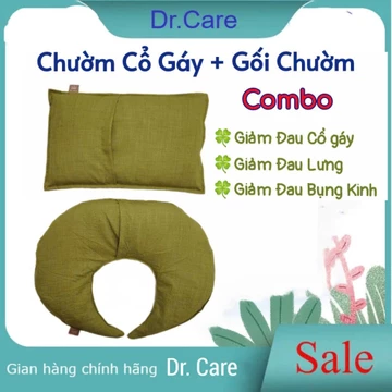 Combo 2 Túi Chườm Thảo Dược Dr.Care, CHƯỜM CỔ GÁY + GỐI CHƯỜM, Thư giãn giảm đau mỏi