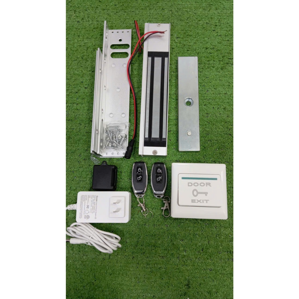 Combo khóa nam châm từ 280kg+ mạch điều khiển+ 2 remote + Exit door có đế