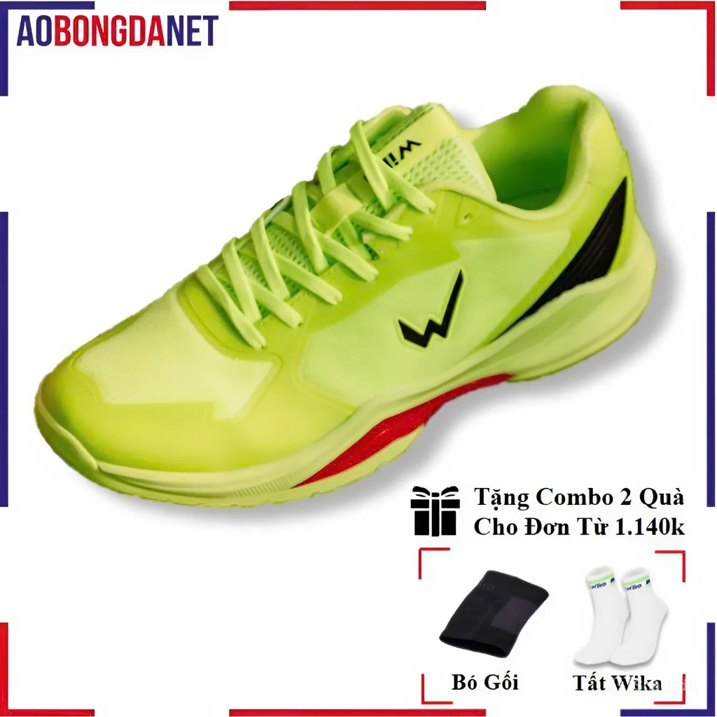 Giày Pickleball Wika Fury X Quang Dương Chính Hãng, Đế Ngoài Cao Su Vân Đa Hướng Bám Sân Chắc Chắn