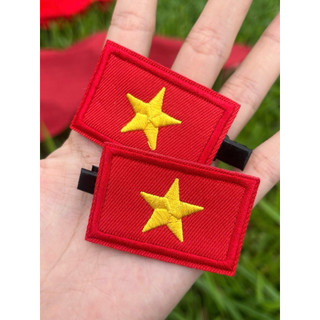 Combo 2 5 10 chiếc Ghim kẹp tóc cờ đỏ sao vàng cài áo cài tóc trang trí chụp ảnh mừng Quốc khánh 2/9