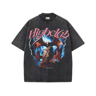 Áo thun MOTD WASH TEE HIGHCLUB cổ tròn form oversize màu ĐEN - Unisex