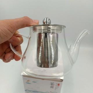 Ấm Pha Trà , Cafe Thủy Tinh  có vòi  Dung Tích 400 ML Chịu Nhiệt Có Lõi Lọc Inox 304 Cao Cấp