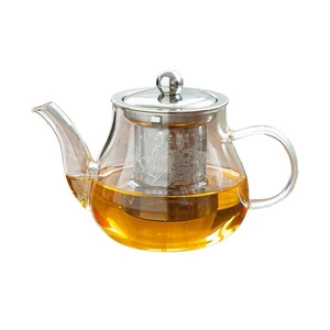 Ấm Pha Trà , Cafe Thủy Tinh có vòi Dung Tích 400 ML Chịu Nhiệt Có Lõi Lọc Inox 304 Cao Cấp