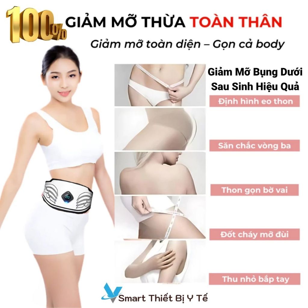Đai Massage Giảm Mỡ Bụng Nhanh Chóng, Đai Nịt Bụng Massage Rung Lắc Đánh Tan Mỡ Tại Nhà