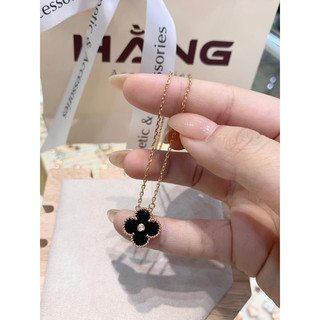 set trang sức cỏ 4 lá đính đá hoa viền vàng xinh nhẹ nhàng
