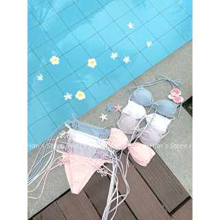 [HAN’S STORE] SET BIKINI ĐÍNH TAG HOA NỔI TẶNG KÈM CHÂN VÁY BỒNG BỀNH DỄ THƯƠNG MÙA HÈ (Y ẢNH)
