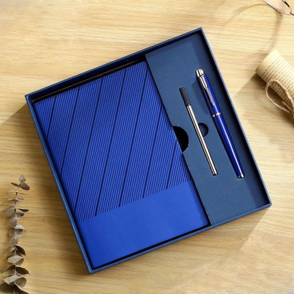 Set sổ bút quà tặng 200 trang, có ngòi thay, bộ quà kèm hộp và túi, thiệp
