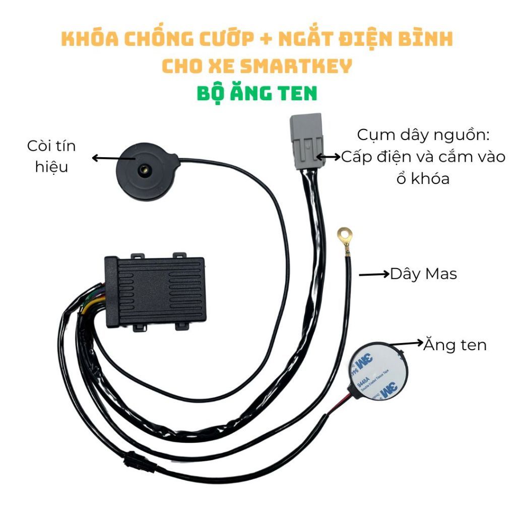 KHÓA CHỐNG CƯỚP, CHỐNG HẾT BÌNH, CHỐNG TRỘM tích hơp Smartkey Cho Các Dòng Xe Máy Honda, khóa chống trộm, Khóa xe máy