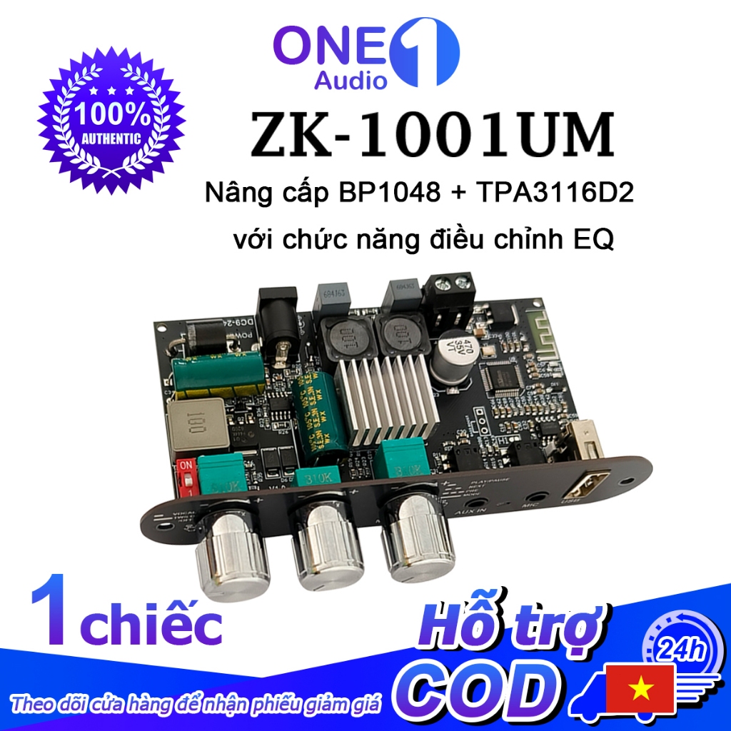 OneAudio ZK-1001UM mạch Karaoke DSP mono 100W có reverb, chip bluetooth ...