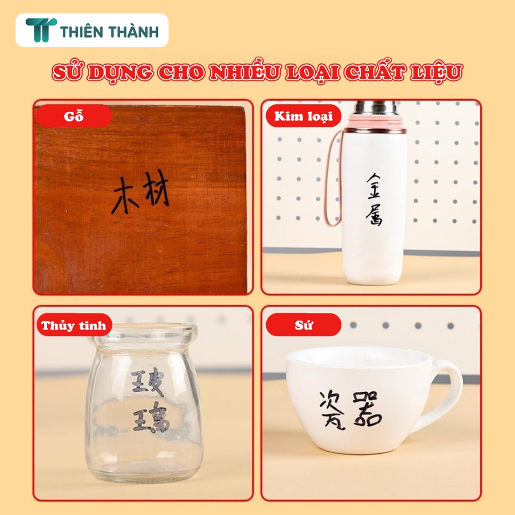 Bút Lông Dầu Viết Trên Nhựa/Kính- Bút Marker Không Xóa Được, Dụng Cụ Ghi Chú Cần Thiết Cho Văn Phòng
