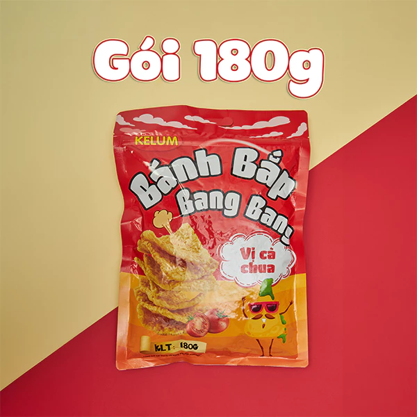 Combo Bánh Snack Ăn Vặt Phồng Tôm Kelum 120g, Bánh Bắp Bang Bang 180g