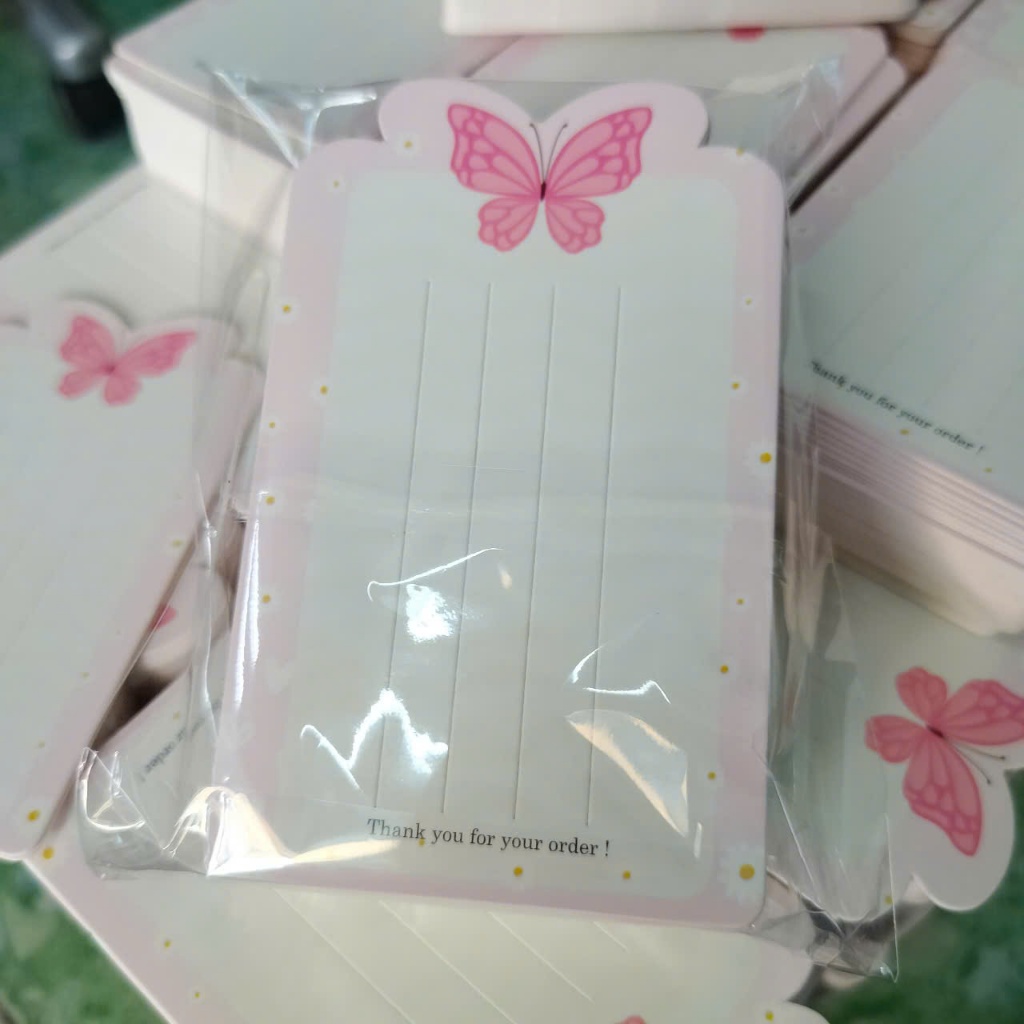 50 Bìa gắn kẹp tóc, màu hồng size 6,5x10.5cm