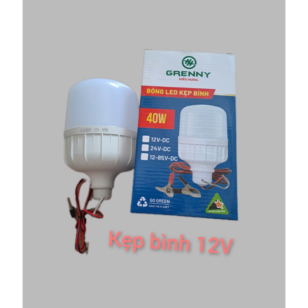 Bóng đèn led 12v kẹp bình ắc quy 40W