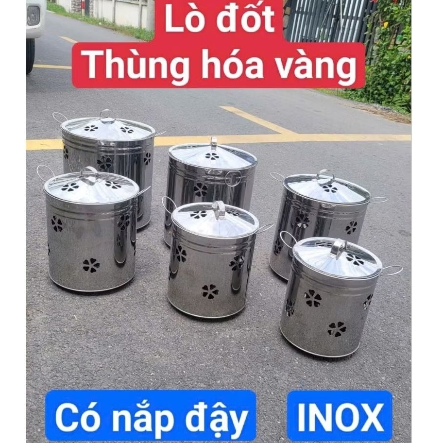 thùng đốt giấy tiền vàng mã, thùng hóa vàng, lò đốt vàng mã inox đủ cỡ ...