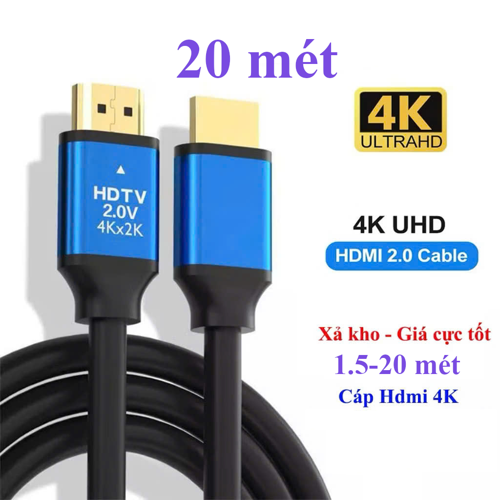 Dây cáp Hdmi 4K*2K dài 1.5m 3m 5m 10m 15m 20m 30 mét HDTV Siêu nét siêu ...