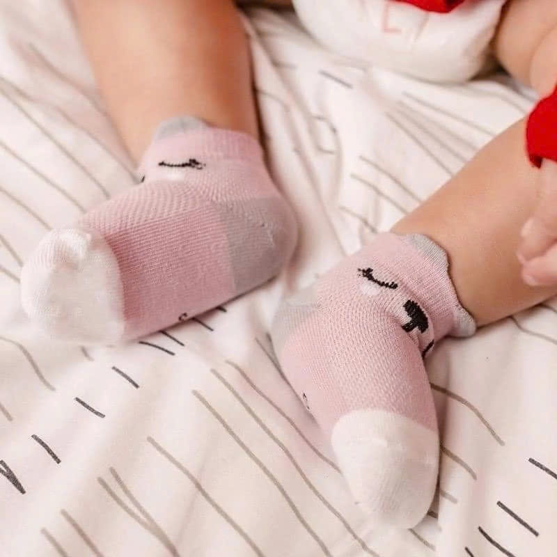 Set 5 Đôi Tất Lưới cho bé, Tất thông hơi co giãn mềm bé trai bé gái từ 0 tới 3 tuổi