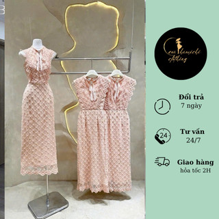 Váy thiết kế ren dáng dài 2 lớp Eva hamichi