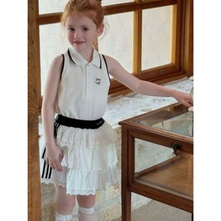 [B&G] Sét váy áo thun polo sát nách kèm chân váy trắng tầng cho bé gái từ 12-45kg(2-12 tuổi)