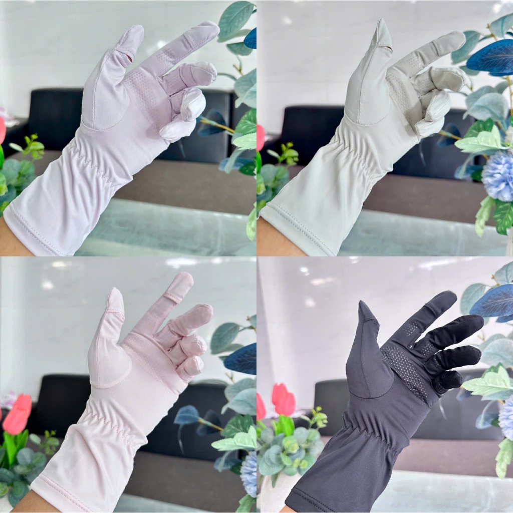 GĂNG TAY CHỐNG NẮNG CHỮ K MÁT MỊN - LƯỚT ĐIỆN THOẠI CẢM ỨNG THOẢI MÁI