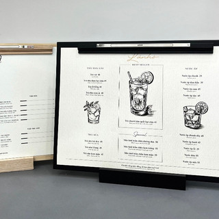 Bảng Menu Để Quầy Có Nam Châm ADOR, Bảng Menu A3 Nam Châm, Bảng Menu Gỗ Để Quầy