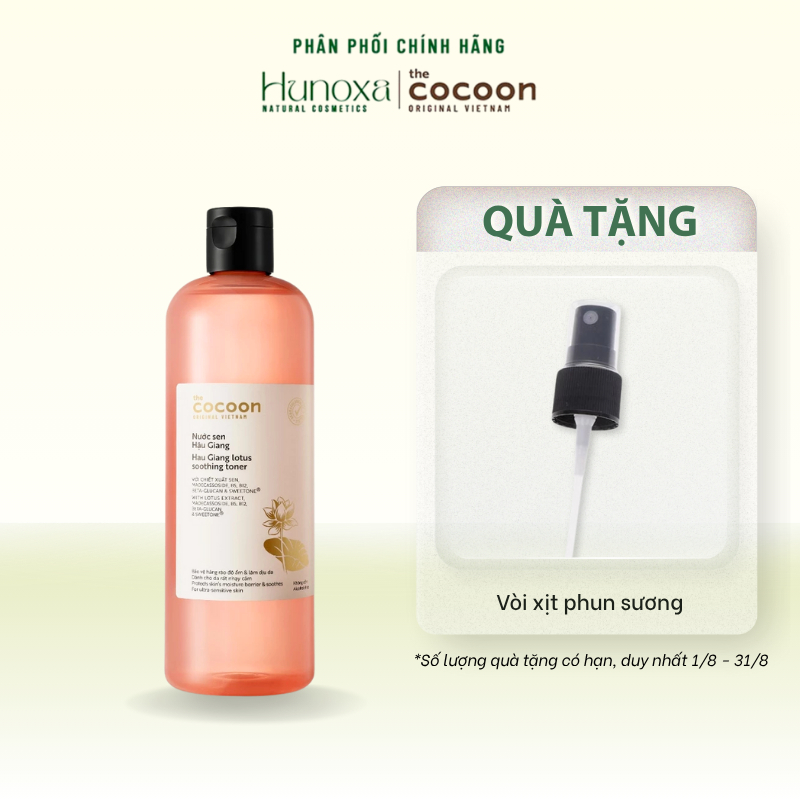 Toner sen Hậu Giang Cocoon FULLSIZE 500ml dịu nhẹ giúp phục hồi đa ...
