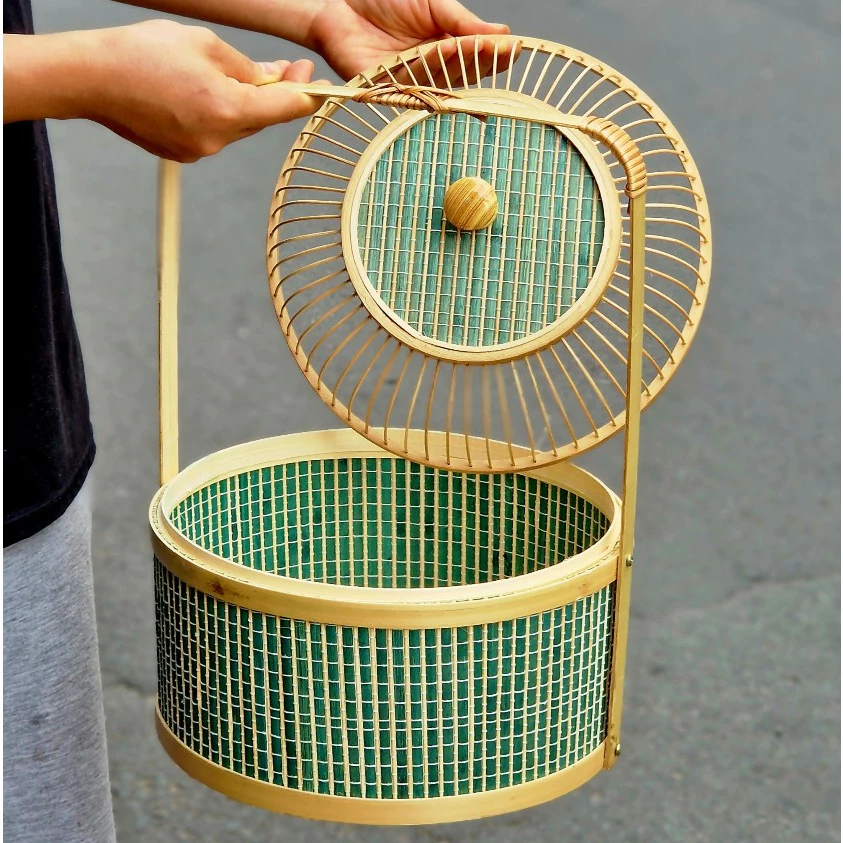 Hộp quà mây tre, hộp quà thủ công, hộp quà lồng chim xâu hoa cao cấp, hộp quà tặng