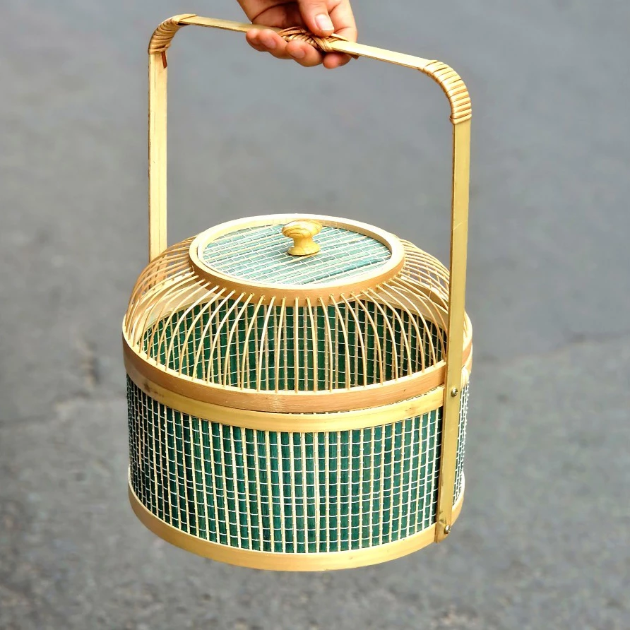 Hộp quà mây tre, hộp quà thủ công, hộp quà lồng chim xâu hoa cao cấp, hộp quà tặng