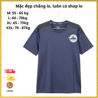Áo Thun Nam Phối Lưới Vai Màu Navy – Lưng Vai Lưới Mát –Mặc Gọn Người, Tôn Dáng Chuẩn