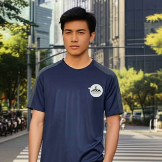 Áo Thun Nam Phối Lưới Vai Màu Navy – Lưng Vai Lưới Mát –Mặc Gọn Người, Tôn Dáng Chuẩn