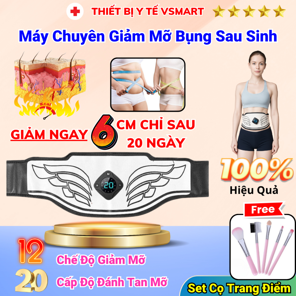 Đai Massage Giảm Mỡ Bụng Nhanh Chóng, Đai Nịt Bụng Massage Rung Lắc Đánh Tan Mỡ Tại Nhà
