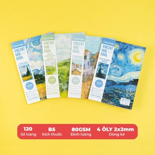 Tập Sinh Viên 4 Ô Ly Van Gogh B5 120/ 200 Trang Giấy 80gsm, Vở 4 Ô Ly Miền Nam CLASSMATE NB5-20-0314/0513