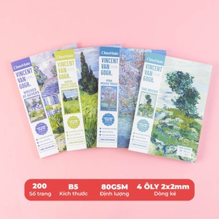 Tập Sinh Viên 4 Ô Ly Van Gogh B5 120/ 200 Trang Giấy 80gsm, Vở 4 Ô Ly Miền Nam CLASSMATE NB5-20-0314/0513