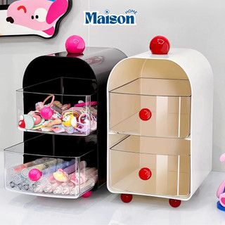 Hộp Đựng Đồ Ngăn Kéo 2 Tầng Trong Suốt MAISON, Kệ Đựng Mỹ Phẩm, Đồ Dùng Học Tập Decor Bàn Học Gọn Gàng